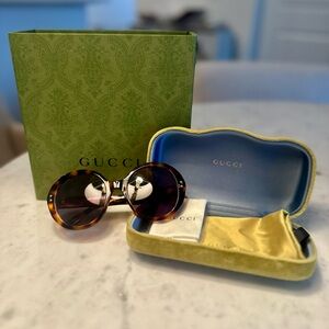 Gucci Round Tortoise Shell Sunglasses